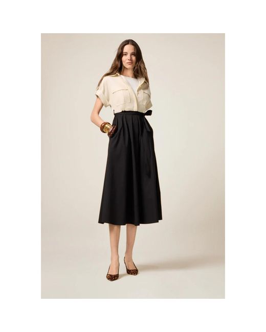 Midi Dresses Oltre de color Black