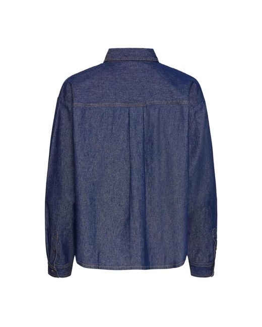 Ichi Overhemden ,Blauw ,Denim Denim Shirts in het Blue