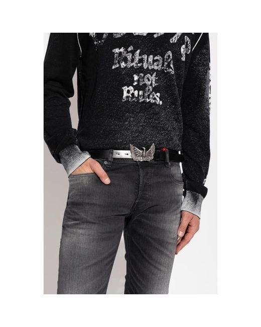 DIESEL Black Belts for men