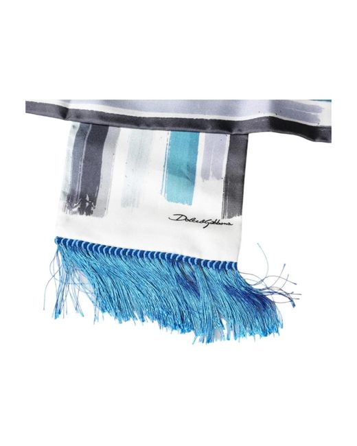 Dolce & Gabbana Blue Silk Scarves for men