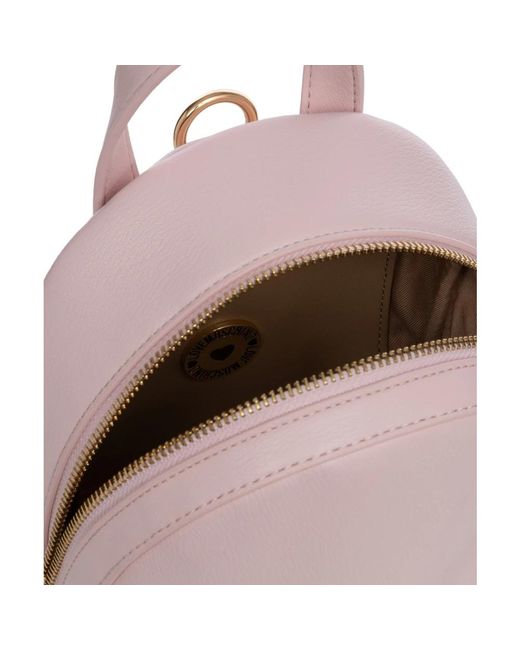 Love Moschino Pink Swarovski logo rucksack