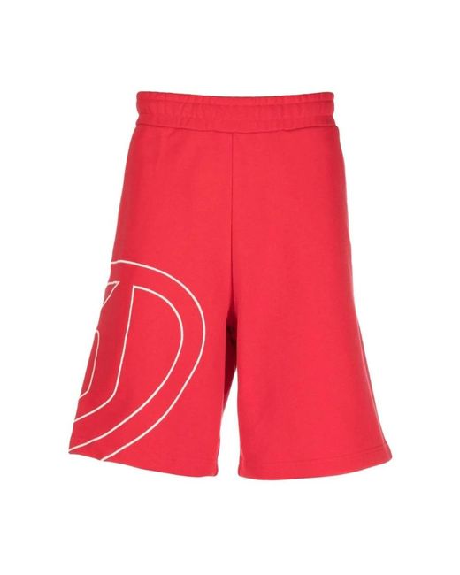 DIESEL Red Casual Shorts for men