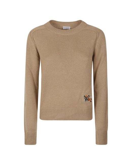 Burberry Natural Round-Neck Knitwear