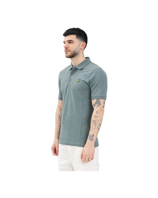 Lyle & Scott Grünes Poloshirt Mit Kurzen Ärmeln in Blue für Herren