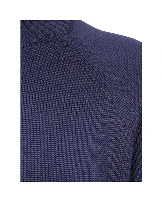 Zanone Blue Round-Neck Knitwear for men