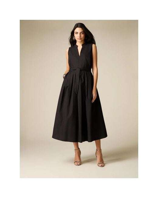 Midi Dresses Oltre de color Black