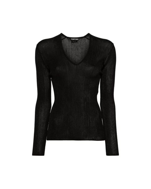 Tom Ford Women's Black V-Neck Knitwear