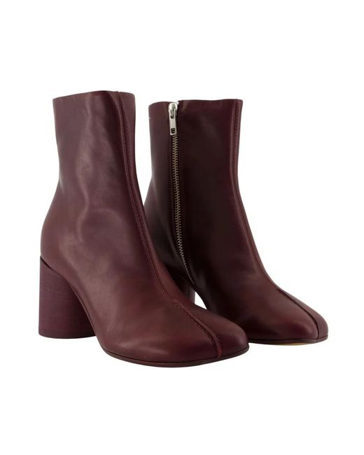 MM6 by Maison Martin Margiela Purple Burgund Leder Stiefeletten