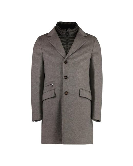 Moorer Woll-Kaschmir-Mantel Mit Abnehmbarem Futter in Brown für Herren