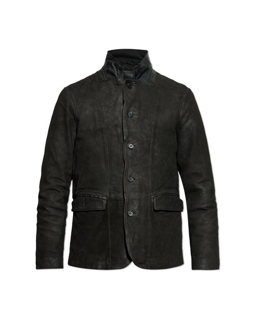 AllSaints Jassen ,Zwart ,Suède Suède Jas Survey Met Vintage Effect in het Black voor heren