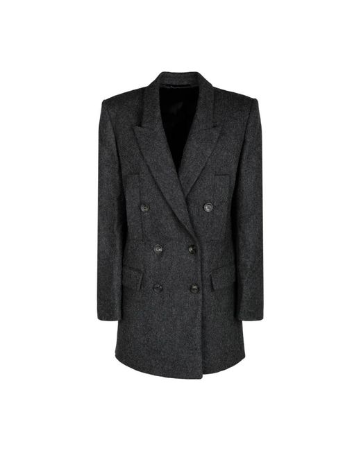 Isabel Marant Jassen ,Grijs ,Wol Donkergrijze Floyd Blazer Jas in het Black