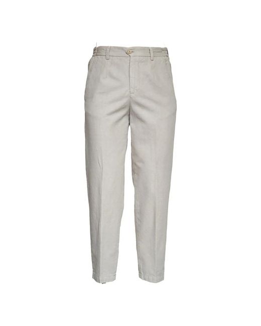 BRIGLIA Gray Straight Trousers for men
