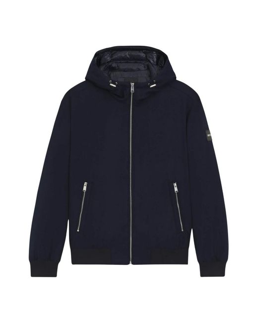 Boss Jassen ,Blauw ,Wol Performance-Flanellen Jas Met Donzen Vulling in het Blue voor heren