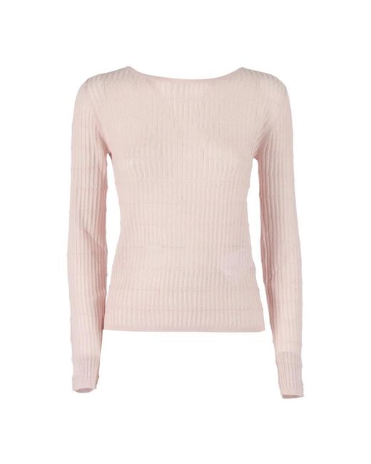 Max Mara Pink Round-Neck Knitwear