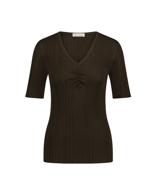 Jane Lushka Black Bequemes v-ausschnitt shirt
