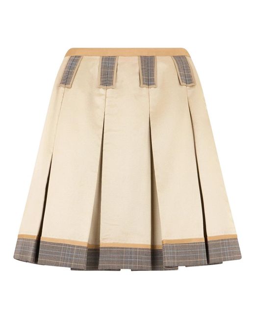 Moschino Licht Geplooide Rok Met Elegante Details in het Natural