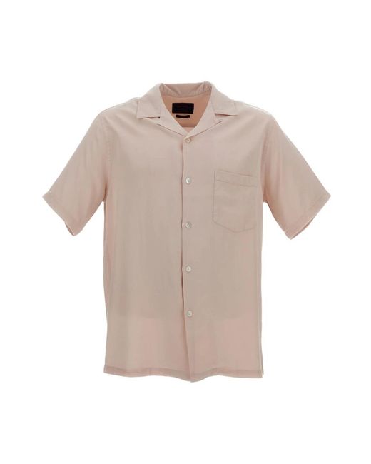 Portuguese Flannel Natural Short Sleeve Shirts for men