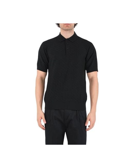Paolo Pecora Black Polo Shirts for men