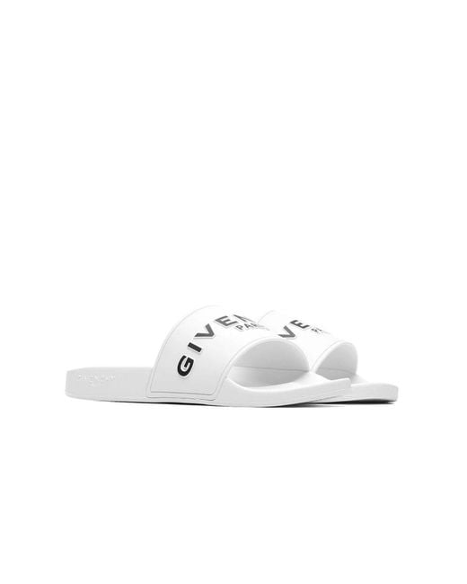 Givenchy White Sliders for men