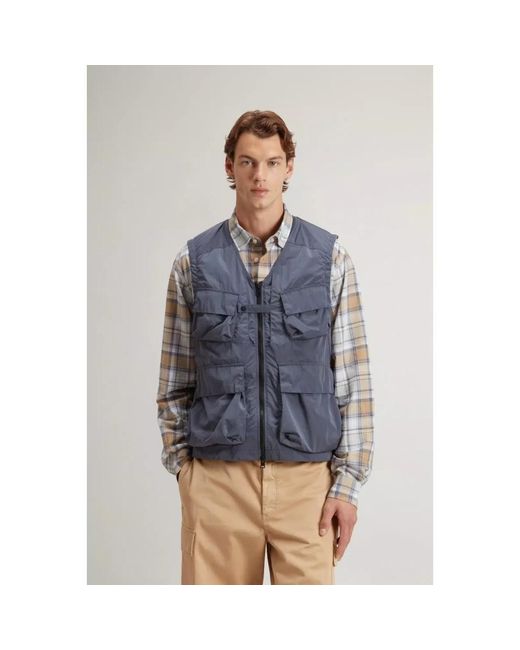 Woolrich Blue Vests for men