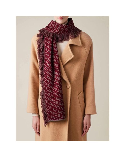 Borbonese Accessoires ,Bruin ,Logo Scarf in het Red