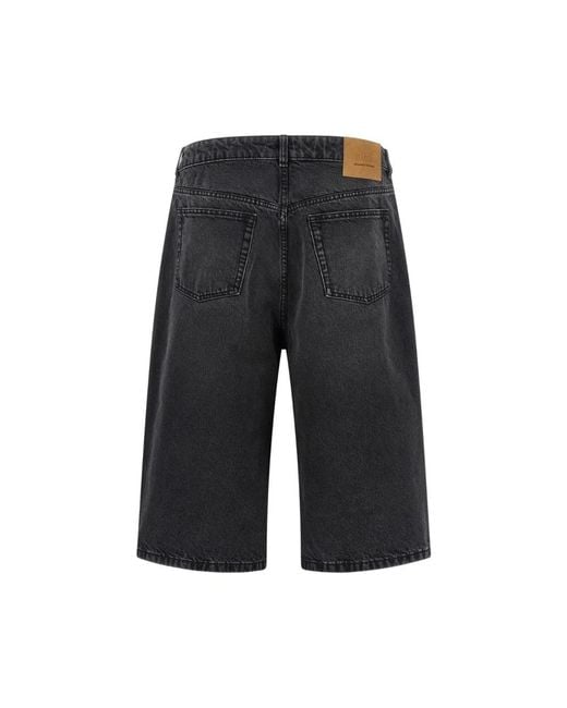 AMI Black Denim Shorts for men