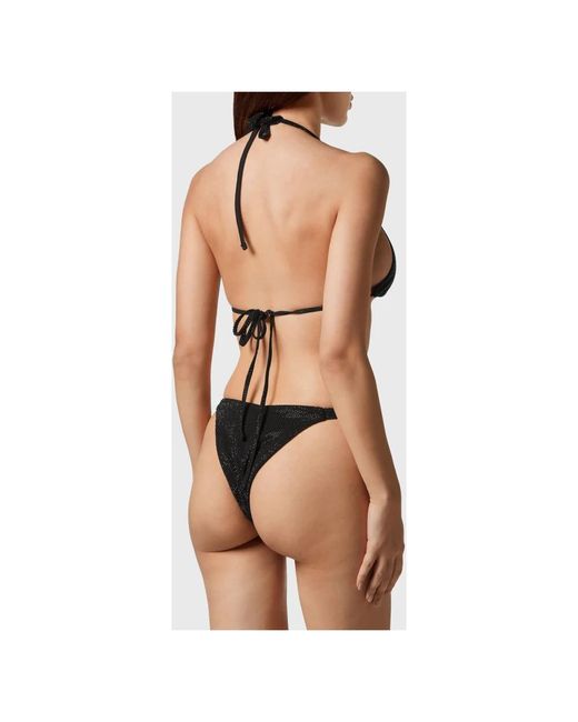 Philipp Plein Badmode ,Zwart ,Katoen Top Bikini Stones in het Black