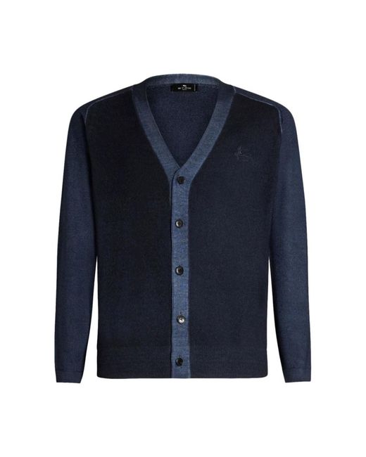 Etro Trim Cardigan in het Blue voor heren