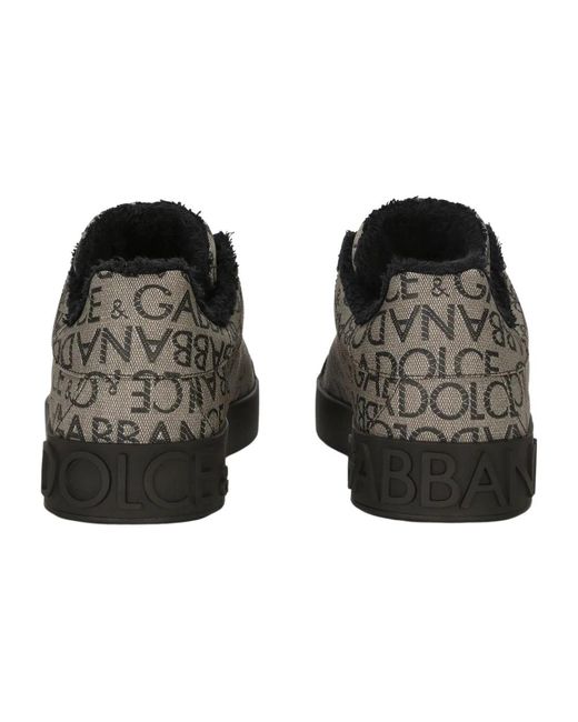 Dolce & Gabbana Portofino sneaker jacquard stoff in Black für Herren