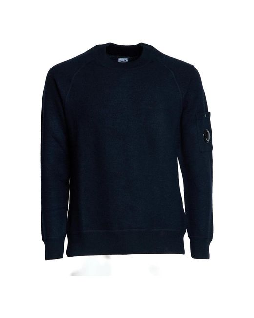 C P Company Blue Round-Neck Knitwear for men