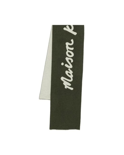 Maison Kitsuné Green Winter Scarves for men
