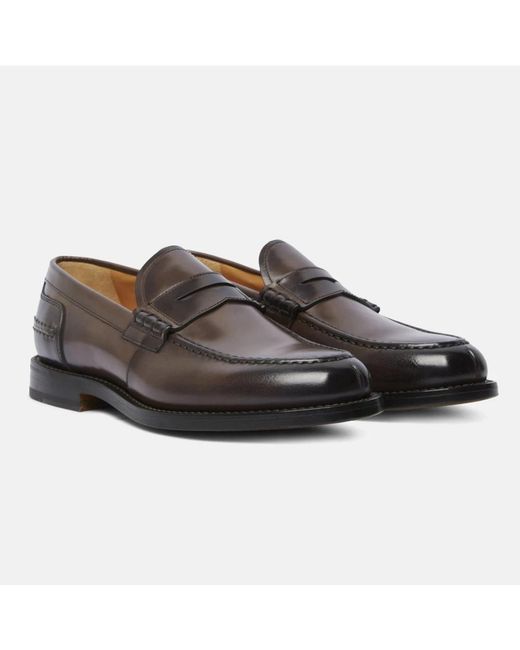 Fabi Schoenen ,Bruin ,Leer Bill College Loafers in het Black voor heren
