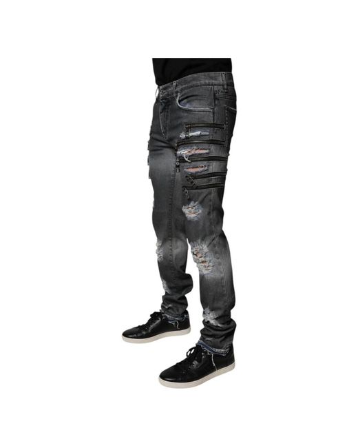 Dolce & Gabbana Black Slim Fit Jeans for men