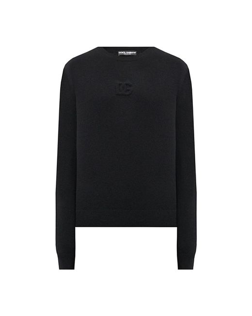 Dolce & Gabbana Black Round-Neck Knitwear for men