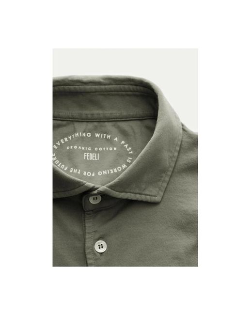 Fedeli Green Polo Shirts for men