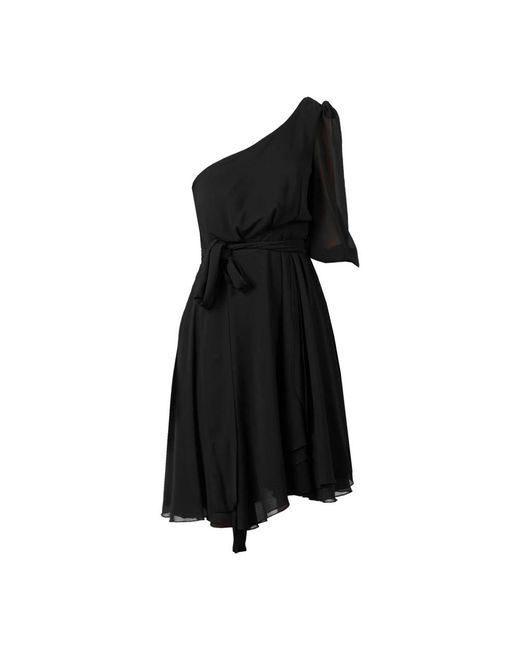 Pinko Kleedjes ,Zwart ,Polyester Asymmetrische Jurk in het Black