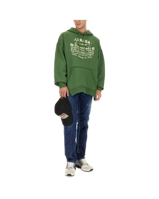DSquared² Green Hoodies for men
