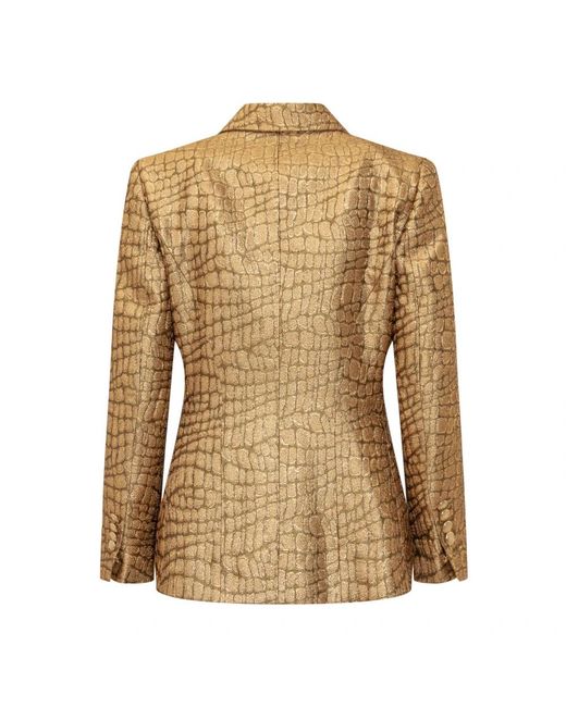 Tom Ford Jassen ,Geel ,Polyester Wallis Single-Breasted Jacket in het Brown