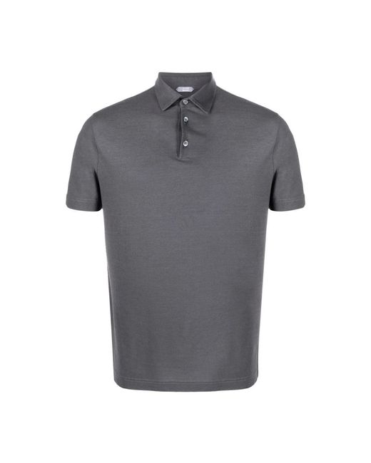 Zanone Gray Polo Shirts for men