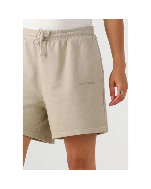 Modström Korte Broeken ,Olijfgroene Zomer Shorts in het Natural
