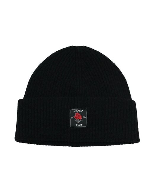 MSGM Black Beanies for men