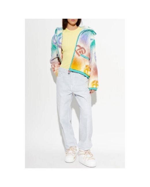 Lacoste Yellow Slim Fit Geripptes Baumwoll-T-Shirt