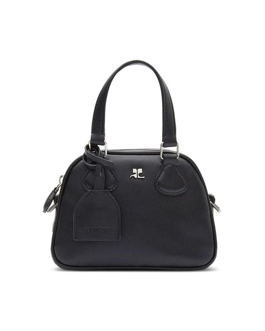 Courreges Black Bora Mini Lederhandtasche