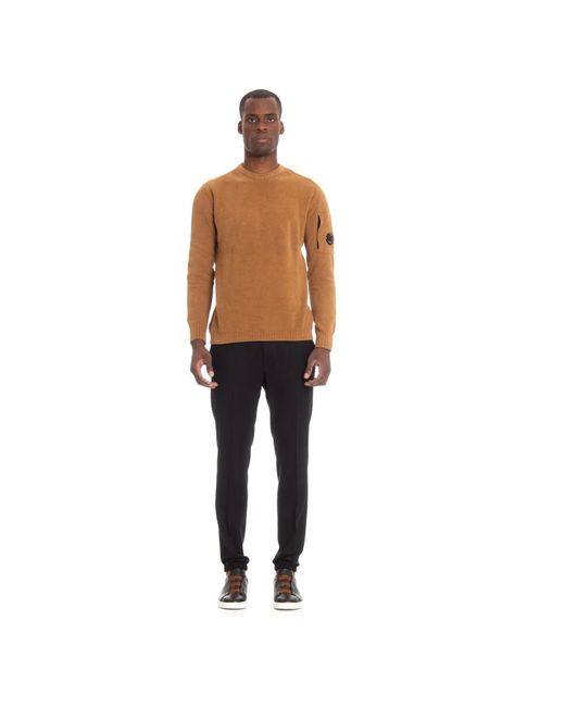 C P Company Brown Round-Neck Knitwear for men