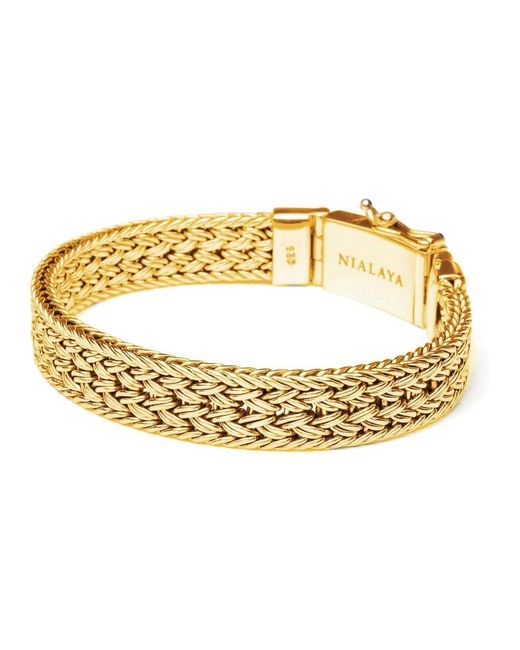 Nialaya Men Braided Chain Bracelet in Metallic für Herren