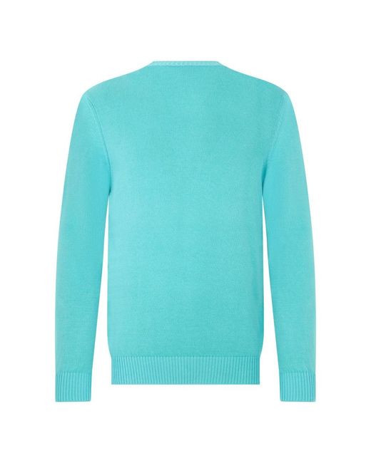Fedeli Blue Round-Neck Knitwear for men