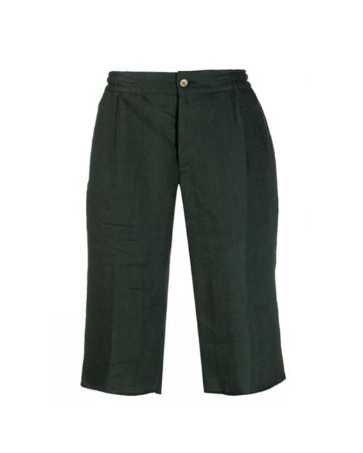 Kiton Korte Broeken ,Groen ,Linnen Bosgroene Linnen Bermuda Shorts in het Green voor heren