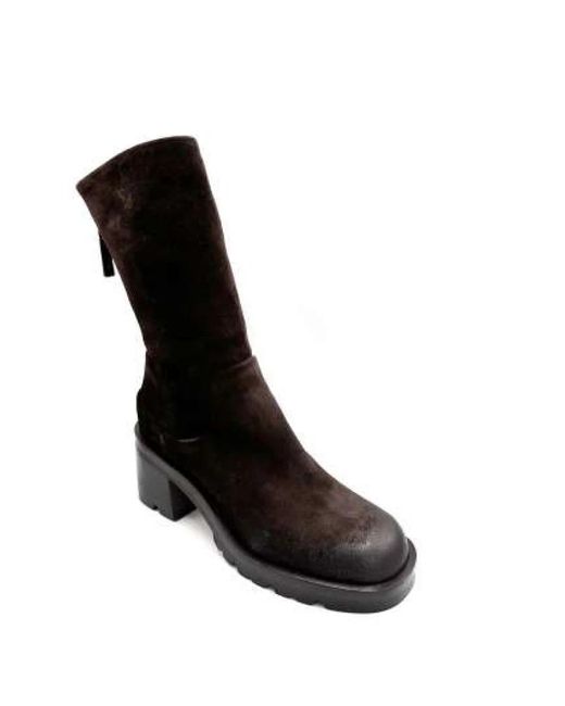 Strategia Black 70mm Leder Stiefelette mit Reißverschluss