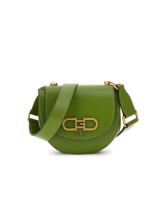 Guess Green Stilvolle umhängetasche mit clipverschluss
