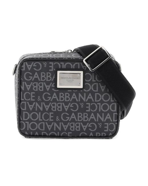 Dolce & Gabbana Beschichtete jacquard messenger tasche in Black für Herren